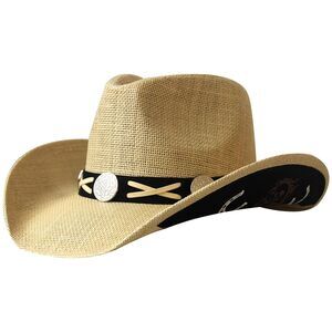 1463 Western Cowboy Hat For Women Men Wide Brim Woven Straw